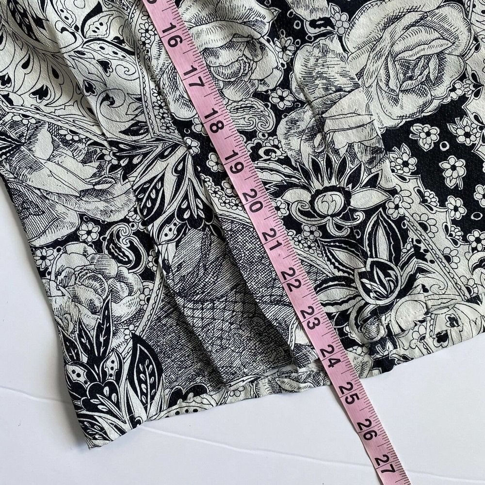 Vintage LAURA & JAYNE Button Up Blouse Secretary Paisley Black White Size 12 - Picture 12 of 12